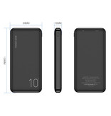 FLOVEME Externe 10.000mAh Powerbank Noodaccu Batterij Oplader Charger Zwart