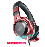 HANXI Wireless Headphones Bluetooth Wireless Headphones 3D Stereo Gaming Red