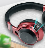 HANXI Cuffie senza fili Cuffie senza fili Bluetooth Cuffie stereo 3D Gaming Rosso