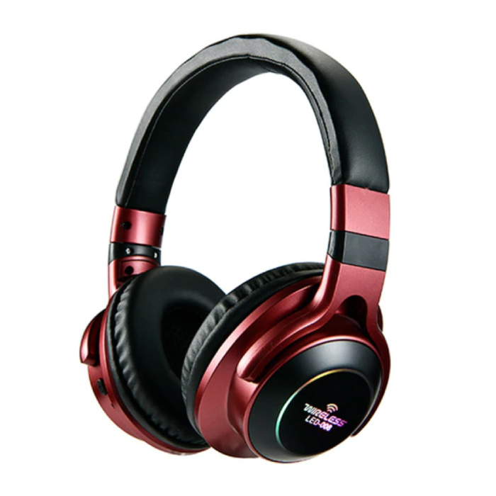 HANXI Wireless Headphones Bluetooth Wireless Headphones 3D Stereo Gaming Red