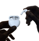 Stuff Certified® Słuchawki douszne 4 Bezprzewodowe słuchawki douszne ze sterowaniem dotykowym - TWS Bezprzewodowe słuchawki Bluetooth 5.0 Słuchawki douszne Białe