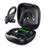 Stuff Certified® Écouteurs sans fil avec crochet d'oreille - Contrôle tactile - TWS Bluetooth 5.0 Écouteurs sans fil Écouteurs Écouteurs Noir