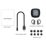 Stuff Certified® Écouteurs sans fil avec crochet d'oreille - Contrôle tactile - TWS Bluetooth 5.0 Écouteurs sans fil Écouteurs Écouteurs Noir