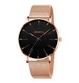Geneva Quartz Watch - Anologue Luxury Movement for Men and Women - Stainless Steel - Gold
