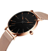 Geneva Reloj de cuarzo - Movimiento de lujo Anologue para hombres y mujeres - Acero inoxidable - Dorado