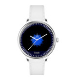 Rundoing Montre Smartwatch de luxe NY12 Tracker d'activité de fitness iOS Android - Blanc