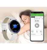 Rundoing Montre Smartwatch de luxe NY12 Tracker d'activité de remise en forme iOS Android - Cuir rose