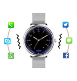 Rundoing NY12 Reloj inteligente de lujo Reloj Rastreador de actividad física iOS Android - Cuero rosa