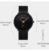 CRRJU Kwarts Horloge - Anoloog Luxe Uurwerk voor Mannen en Vrouwen  - Roestvrij staal - Zilver