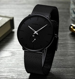 CRRJU Quartz Watch - Anologue Luxury Movement for Men and Women - Black-Silver