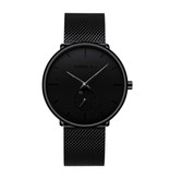 CRRJU Reloj de cuarzo - Movimiento de lujo anólogo para hombres y mujeres - Negro