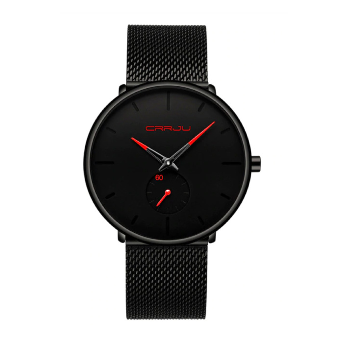 Zegarek kwarcowy - Anologue Luxury Movement dla mężczyzn i kobiet - czarno-czerwony