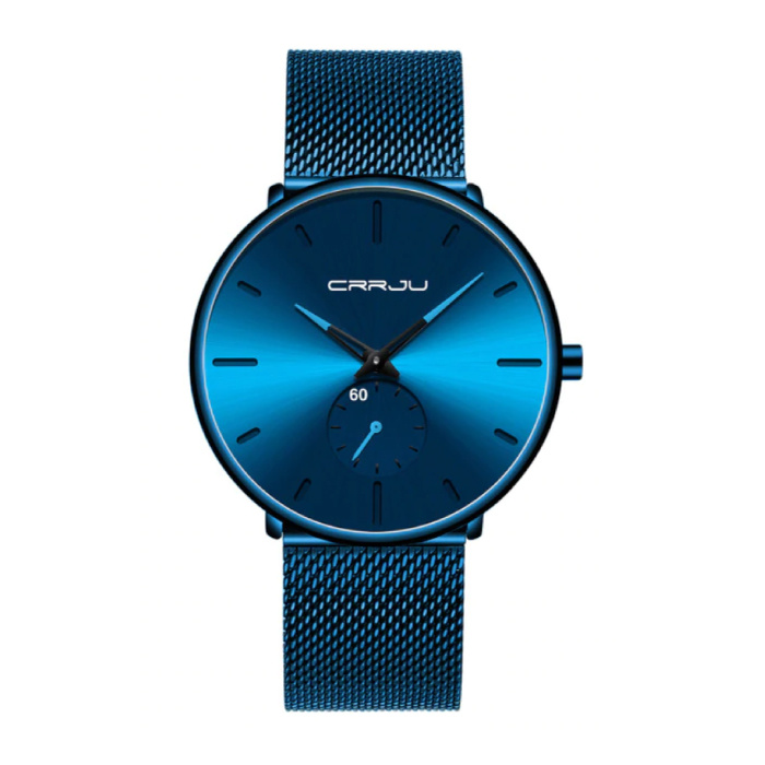 Montre à quartz - Mouvement de luxe Anologue pour homme et femme - Bleu