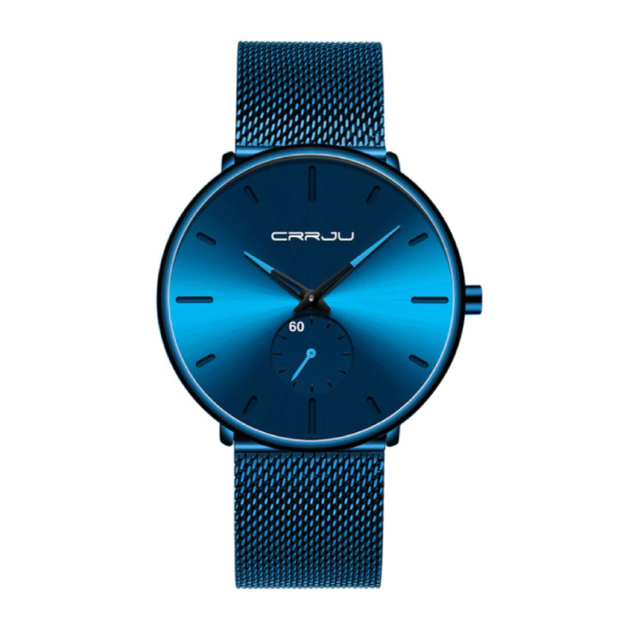 Reloj de cuarzo - Movimiento de lujo anólogo para hombres y mujeres - Azul