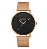 Geneva Luxury Ladies Watch - Anologue Movement Mesh Strap for Women