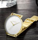 Geneva Luxe Dames Horloge - Anoloog Uurwerk Mesh Bandje voor Vrouwen