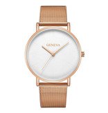 Geneva Luxury Ladies Watch - Anologue Movement Mesh Strap for Women