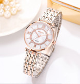 Meibo Montre en cristal pour femme - Montre de luxe Anologue pour femme