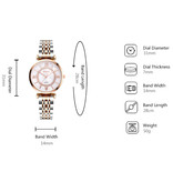 Meibo Montre en cristal pour femme - Montre de luxe Anologue pour femme