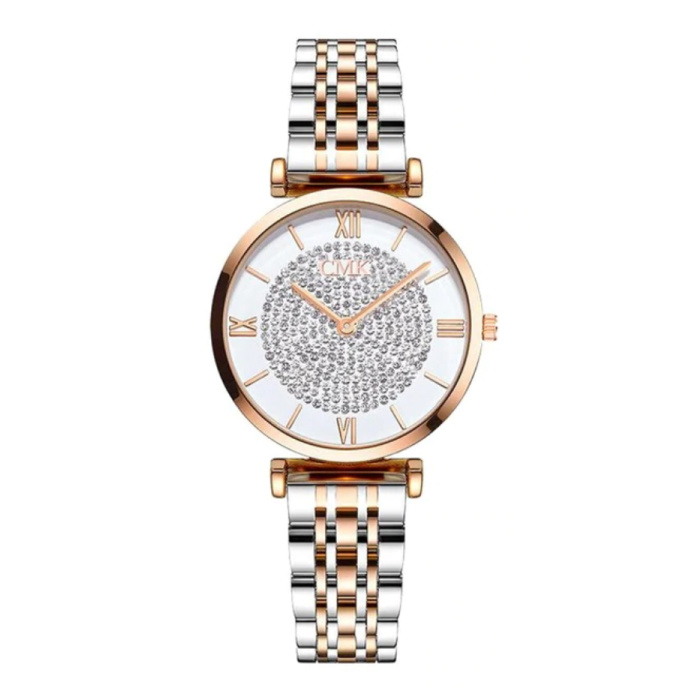 Ladies Crystal Watch - luksusowy zegarek Anologue dla kobiet