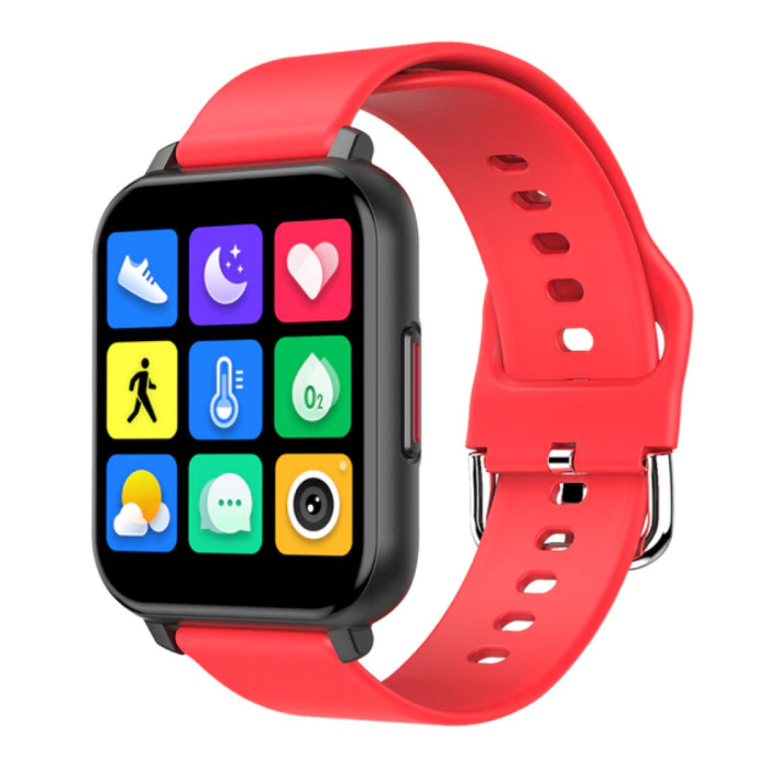 T82 Smartwatch Smartband Smartfon Fitness Sport Activity Tracker Zegarek IPS iOS Android iPhone Samsung Huawei Red