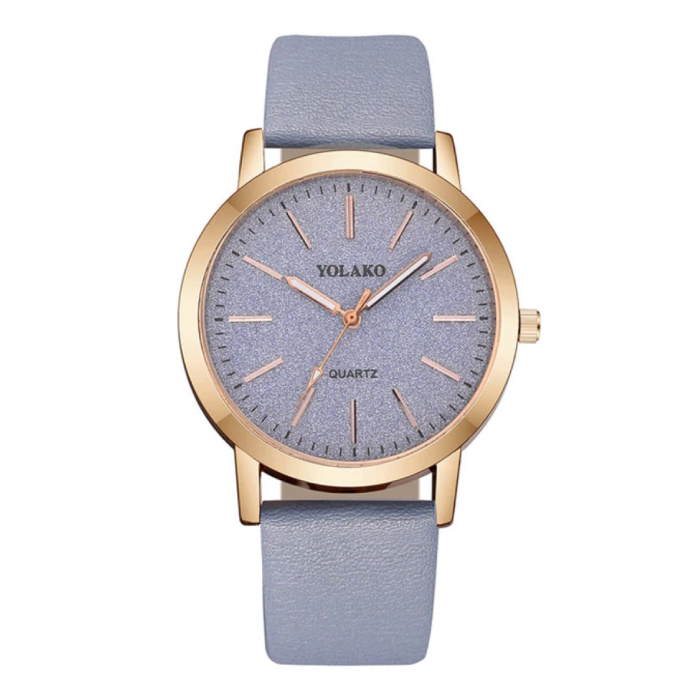 Montre à quartz pour femme - Mouvement de luxe Anologue pour femme bleu clair