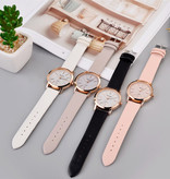 Yolako Quartz Watch Ladies - Montre de luxe Anologue pour femme marron