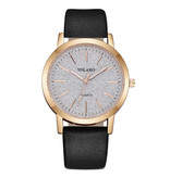 Yolako Quartz Watch Ladies - Anologue Luxusuhr für Damen Schwarz