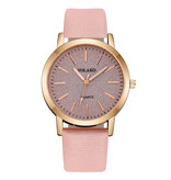 Yolako Montre à quartz pour femme - Montre de luxe Anologue pour femme rose