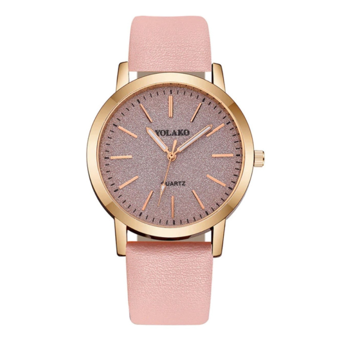 Damski zegarek kwarcowy - luksusowy zegarek damski Anologue Różowy
