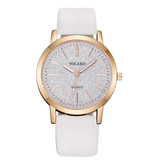 Yolako Montre à quartz pour femme - Mouvement de luxe Anologue pour femme blanc