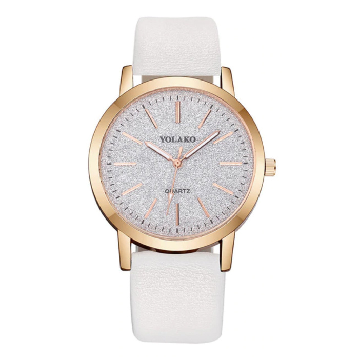 Montre à quartz pour femme - Mouvement de luxe Anologue pour femme blanc