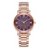 HEZHUKEJI Montre de luxe pour femme - Mouvement à quartz Anologue pour femme Violet