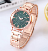 HEZHUKEJI Watch Luxury Ladies - Anologue Quartz Movement for Women Green