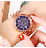 HEZHUKEJI Watch Luxury Ladies - Anologue Quarzwerk für Frauen Blau