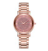 HEZHUKEJI Montre de luxe pour dames - Mouvement à quartz Anologue pour femme rose