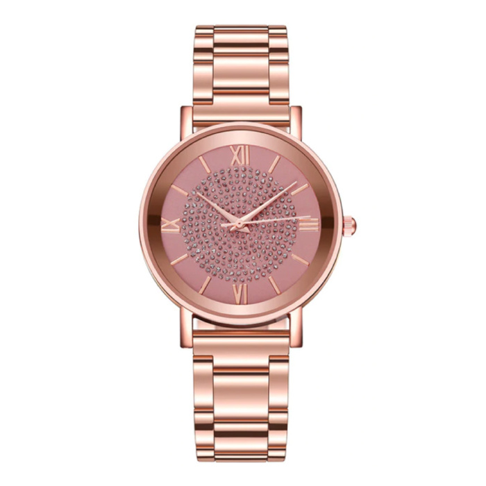 Zegarek Luxury Ladies - Mechanizm Kwarcowy Anologue dla Kobiet Różowy