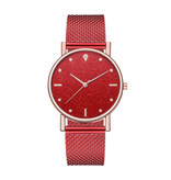 HEZHUKEJI Montre à quartz pour dames - Mouvement Anologue de luxe pour femme rouge