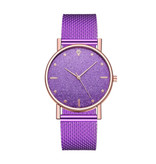 HEZHUKEJI Montre à quartz pour femme - Mouvement Anologue de luxe pour femme Violet