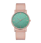 HEZHUKEJI Orologio al quarzo da donna - movimento anologo di lusso per donna verde