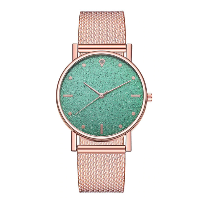 Montre Quartz Dames - Mouvement Anologue de Luxe pour Femme Vert