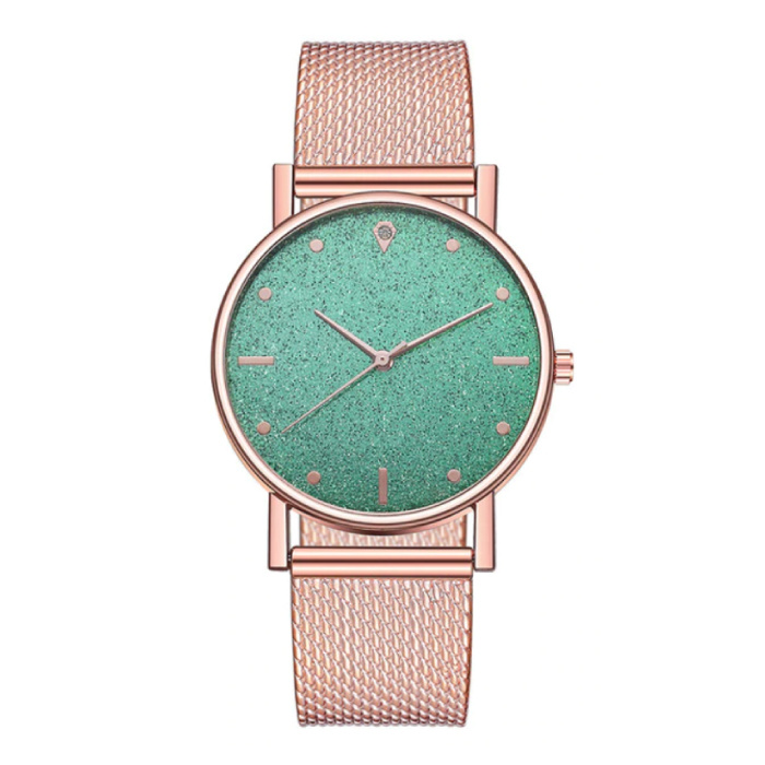 Reloj Quartz Ladies - Movimiento Anologue de lujo para mujer verde