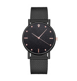 HEZHUKEJI Montre à quartz pour dames - Mouvement Anologue de luxe pour femme noir