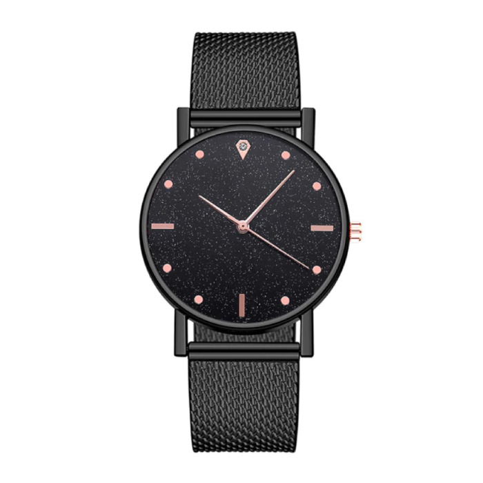 Montre à quartz pour dames - Mouvement Anologue de luxe pour femme noir