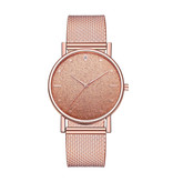 HEZHUKEJI Montre à quartz pour femme - Mouvement Anologue de luxe pour femme en or rose