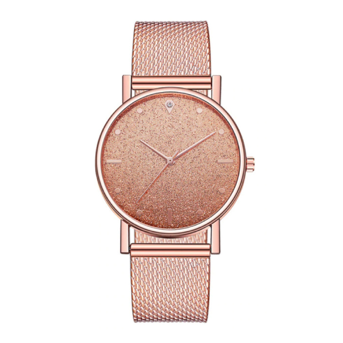 Orologio al quarzo da donna - Movimento anologo di lusso per donna in oro rosa