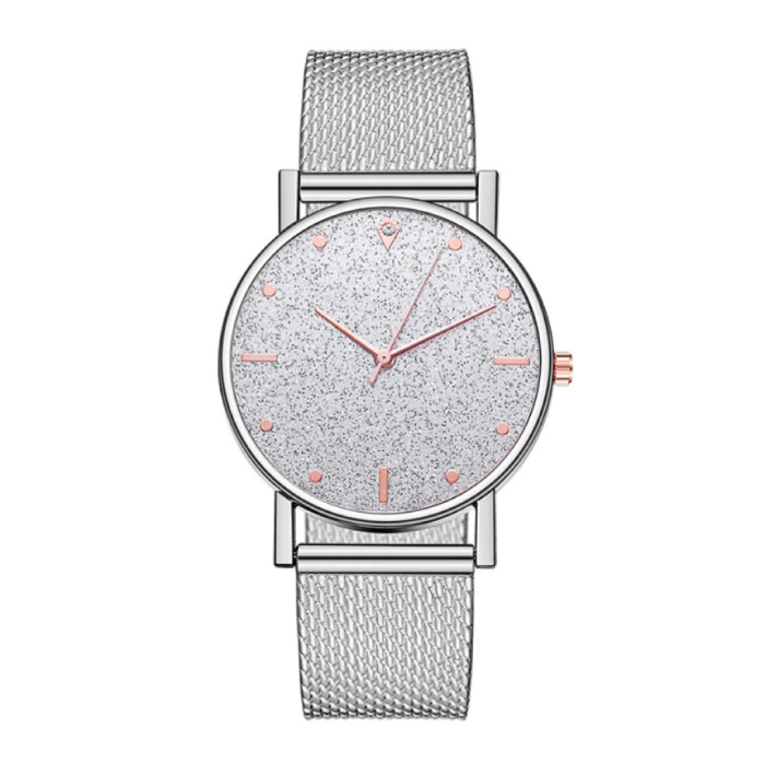 HEZHUKEJI Watch Quartz Ladies - Luxury Anologue Movement for Women Silver