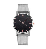 HEZHUKEJI Montre Quartz Dames - Mouvement Anologue de Luxe pour Femme Argent-Noir