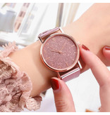 HEZHUKEJI Reloj de cuarzo para mujer - Movimiento anólogo de lujo para mujer, rosa