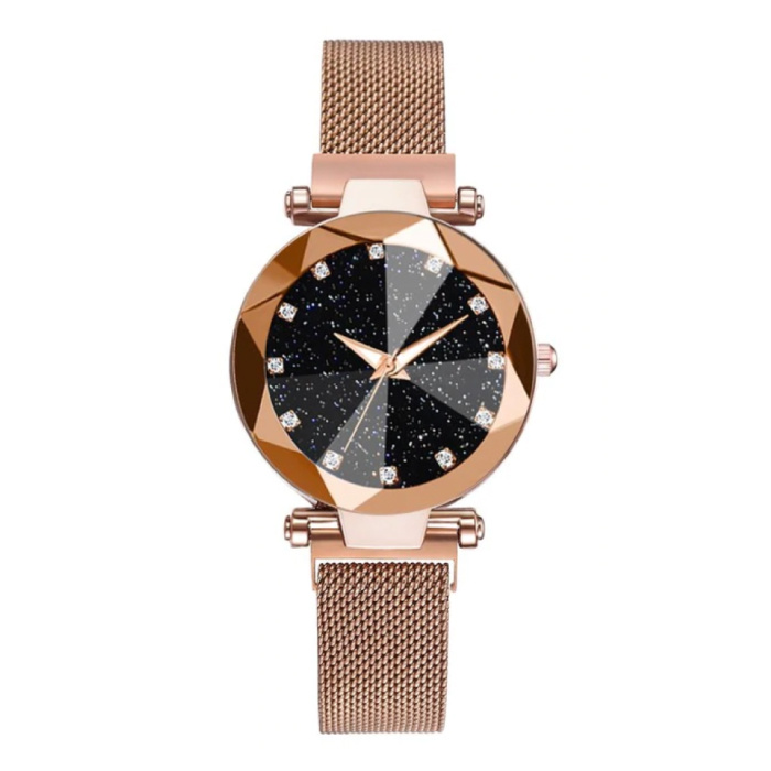 Starry Night Watch Ladies - Movimiento de cuarzo anólogo de lujo para mujer dorado